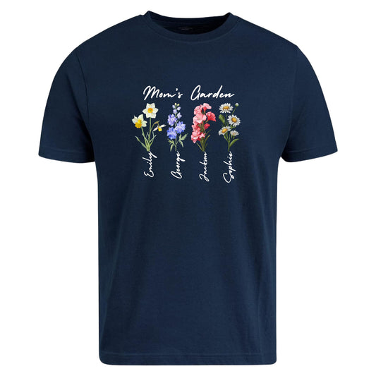 Be Buz Grandma’s Garden Shirt Personalized Birth Month Flower T-Shirt with Grandkids’ Names Custom Gift for Grandma, Mother's Day, Nana, Gigi, Mimi