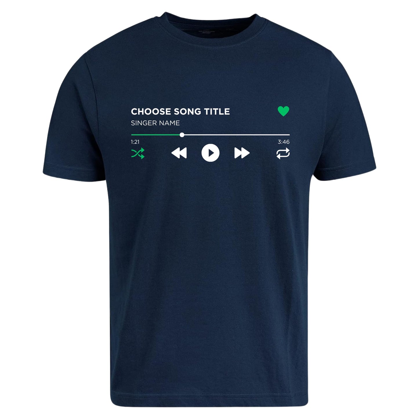 Be Buz Customizable Song Playlist T-Shirt Personalized Music Tee with Your Favorite Song and Singer Gift for Music Lovers - Top Tee