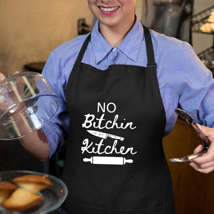 Be Buz No Bitchin In My Kitchen Aprons for Women Funny Printed Apron Gift for her Chef Apron Kitchen Apron BBQ Apron Gift Baking Apron Gift for MOM