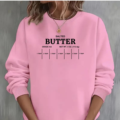 Be Buz Salted Butter Grade Sweatshirt Funny Foodie Pullover for Men and Women Dairy Lover Gift Cozy Unisex Crewneck for Butter Fans