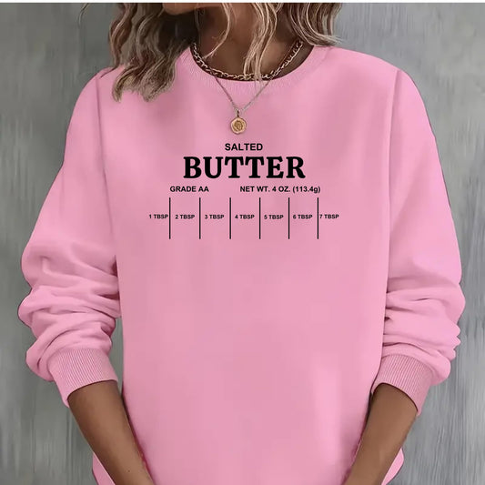 Be Buz Salted Butter Grade Sweatshirt Funny Foodie Pullover for Men and Women Dairy Lover Gift Cozy Unisex Crewneck for Butter Fans