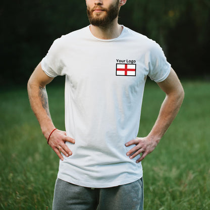 Personalised T-Shirt Your Name & Number Any Country or Club Badge Jersey Retro Top Adults Logo Printed Unisex Men Women Cotton Crew Neck Casual T-Shirt