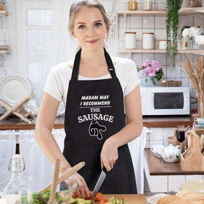 Recommend The Sausage Slogan Funny Apron Dad Aprons Gift for Him Aprons for Mens Chef Apron Kitchen Apron BBQ Apron Grill Apron Father Day Gift Black Apron