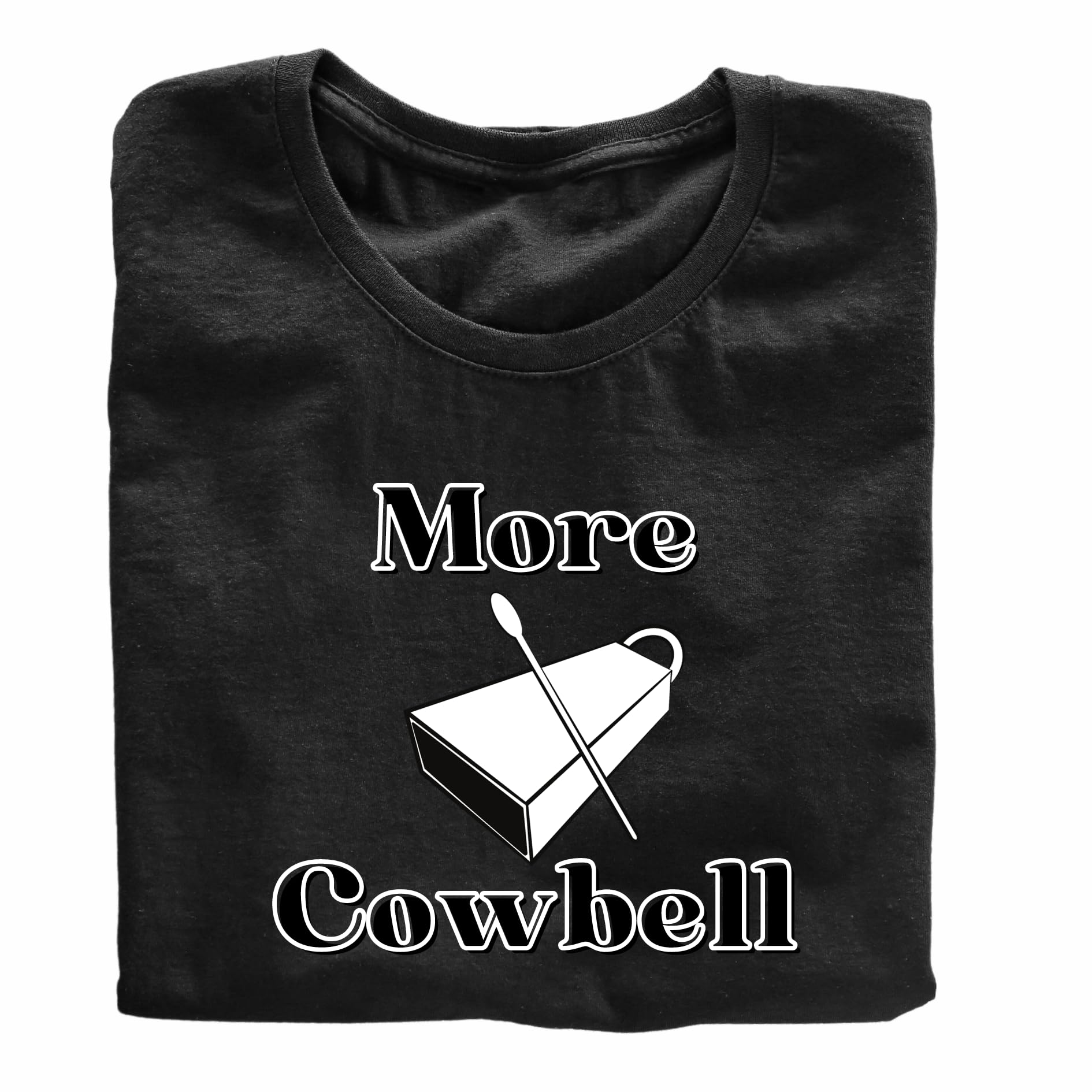 More Cowbell Funny Printed Black Adults Unisex Men Women Summer Winter Cotton Crew Neck Casual T-Shirt - Top Tee