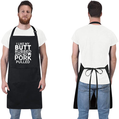 Be Buz I Like My Butt Rubbed and My Pork Pulled Funny Aprons for Women Gift for her Chef Apron Kitchen Apron BBQ Apron Gift Father Day