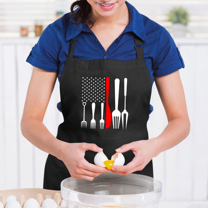 Patriotic Grill Apron, American Flag Apron, BBQ Tools Apron, Gift for Dad, Father's Day Gift, Flag BBQ Apron, Dad BBQ Apron,