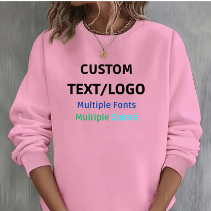 Be Buz Custom Sweatshirt with Your Text, Image, or Logo Personalized Unisex Crewneck Custom Gift for him her Pullover for Business Events, Matching Outfits - Top Tee