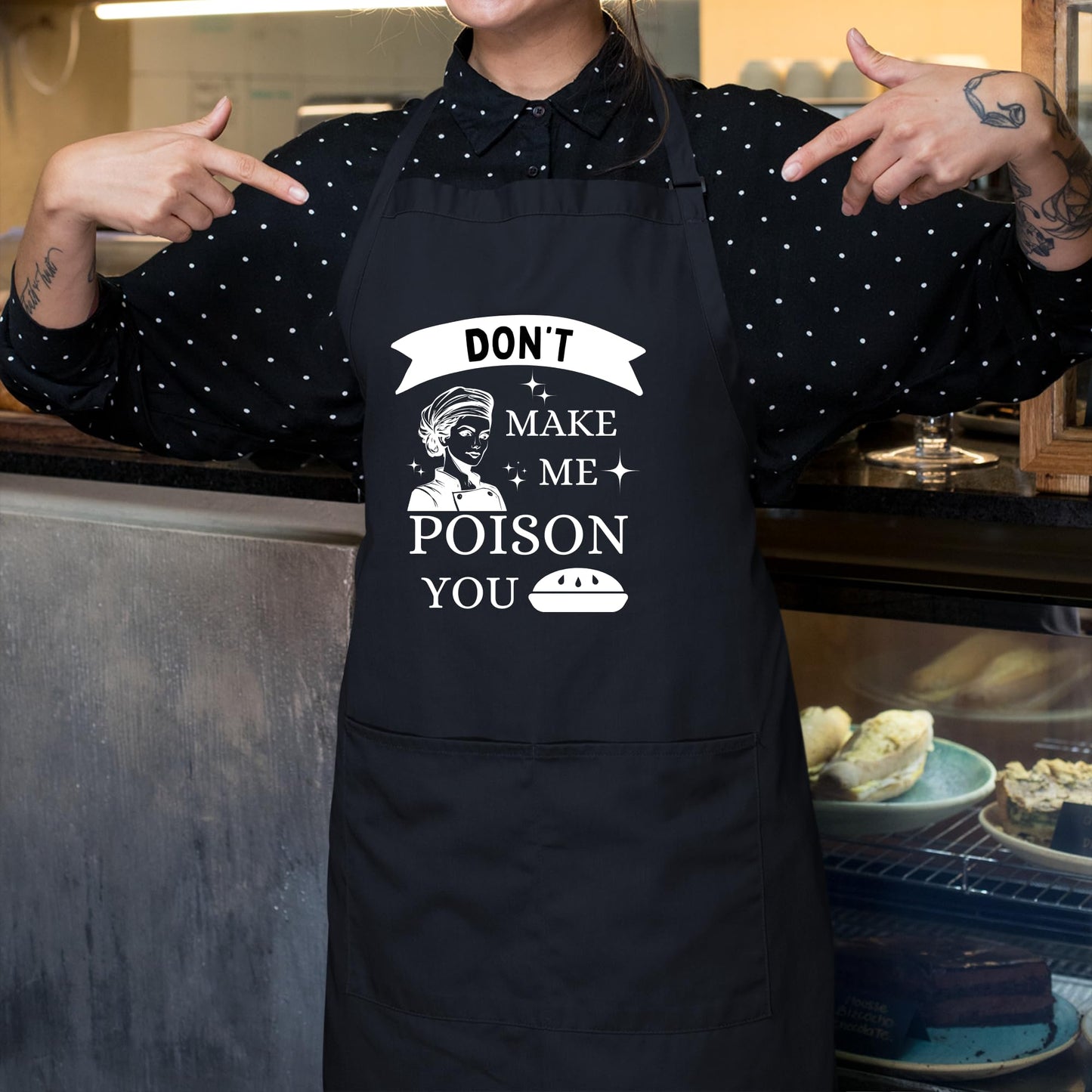 Don't Make Me Poison You Funny Aprons for Women Printed Apron Gift for Her Chef Apron Kitchen Apron BBQ Apron Gift Baking Apron Mother Day Gift