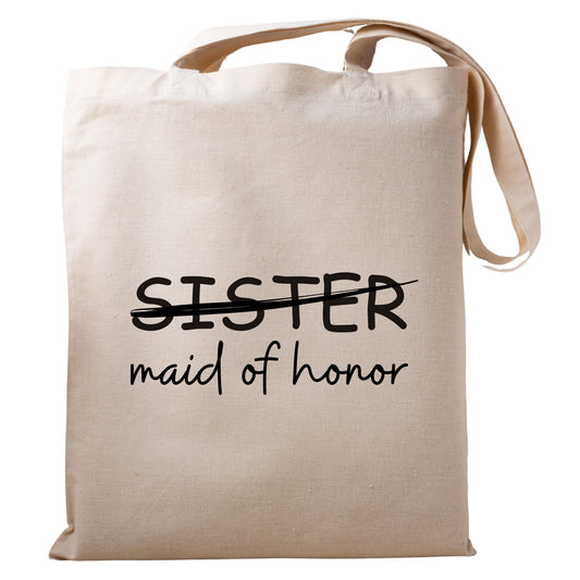 Be Buz Maid of Honor Tote Bag - Stylish and Functional Wedding Day Essential for Bridesmaids Best for Bachelorette Parties, Wedding Prep, and Bridal Showers Reusable Bag