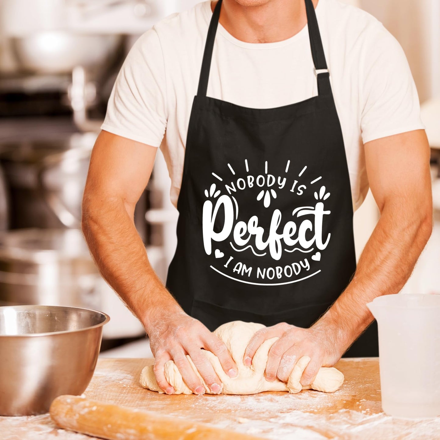 Nobody Is Perfect I Am Nobody Funny Aprons for men Printed Apron Gift for Her Chef Apron Kitchen Apron BBQ Apron Gift Baking Apron Father Day Gift