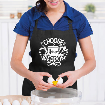 Choose Your Weapon Funny Aprons for men Printed Apron Gift for Her Chef Apron Kitchen Apron BBQ Apron Gift Baking Apron Father Day Gift