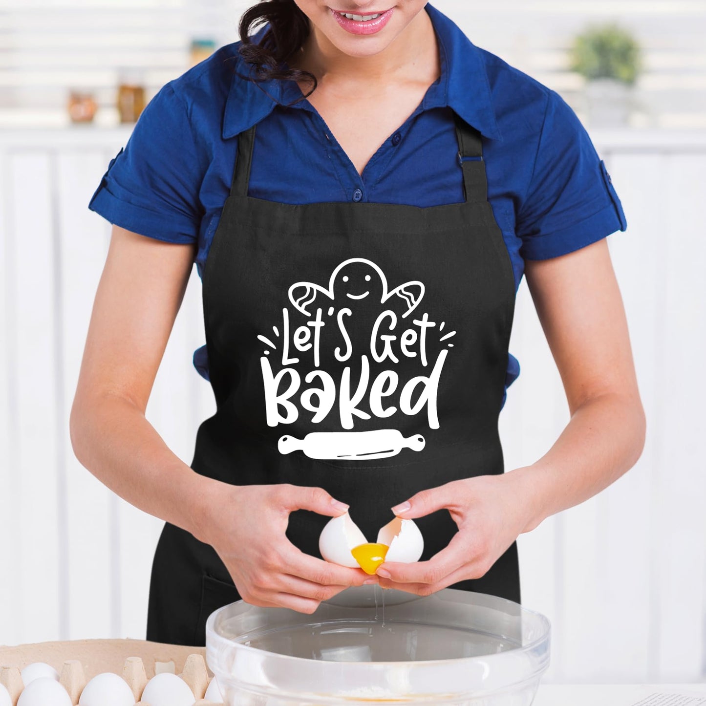 Let's Get Baked Funny Aprons for men Printed Apron Gift for Her Chef Apron Kitchen Apron BBQ Apron Gift Baking Apron Father Day Gift
