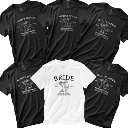 Be Buz Bachelorette Party T-Shirts, Personalized Bridal Party Matching Tees Maid of Honor Bridesmaids Shirts - Top Tee