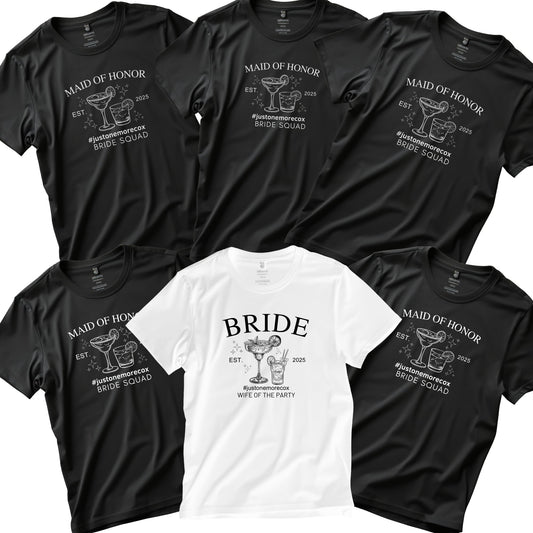 Be Buz Bachelorette Party T-Shirts, Personalized Bridal Party Matching Tees Maid of Honor Bridesmaids Shirts - Top Tee