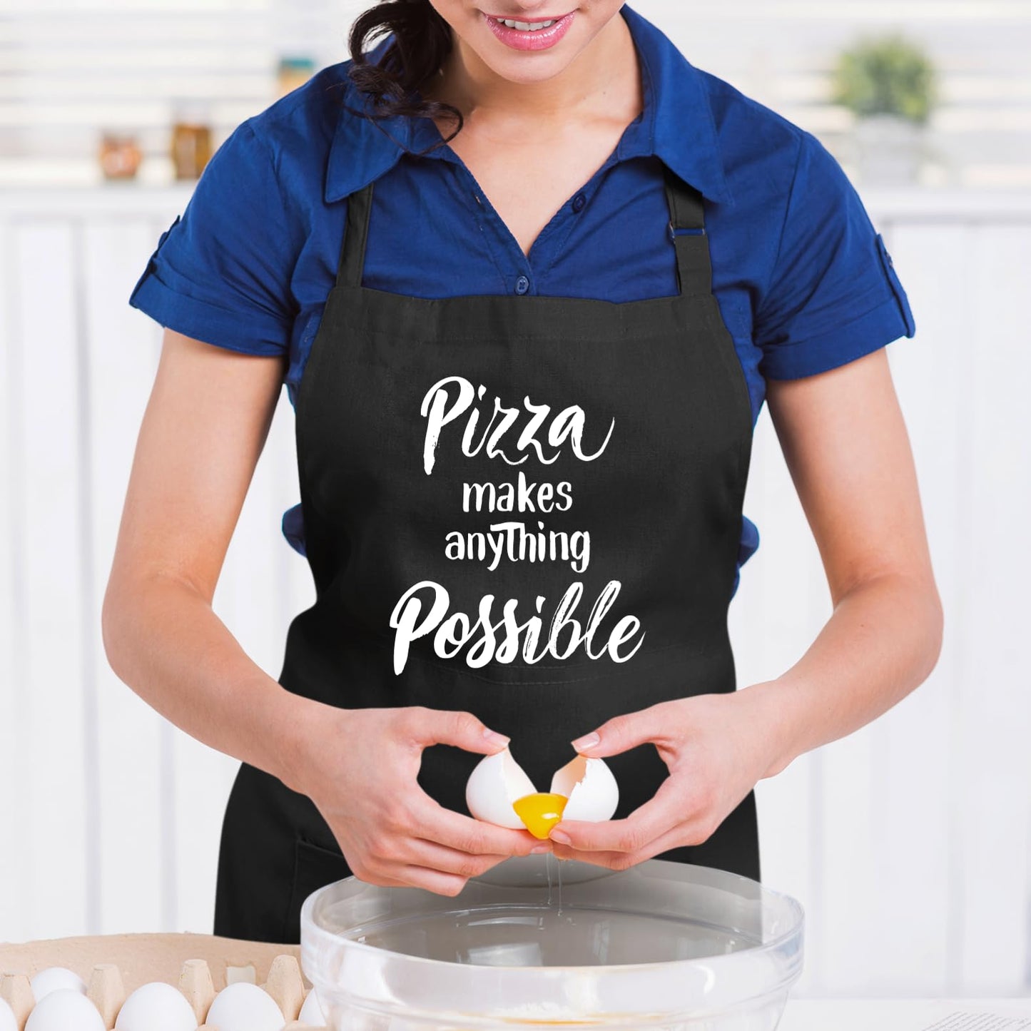 Pizza Makes Anything Possible Funny Aprons for men Printed Apron Gift for Her Chef Apron Kitchen Apron BBQ Apron Gift Baking Apron Father Day Gift