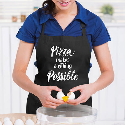Pizza Makes Anything Possible Funny Aprons for men Printed Apron Gift for Her Chef Apron Kitchen Apron BBQ Apron Gift Baking Apron Father Day Gift