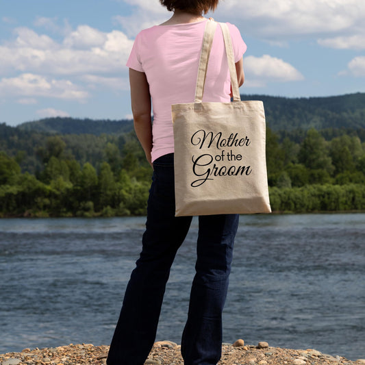 Be Buz Mother of the Groom Tote Bag Elegant and Spacious Reusable Bag for Weddings Gift for Mother of the Groom Bridal Party or Wedding Guests
