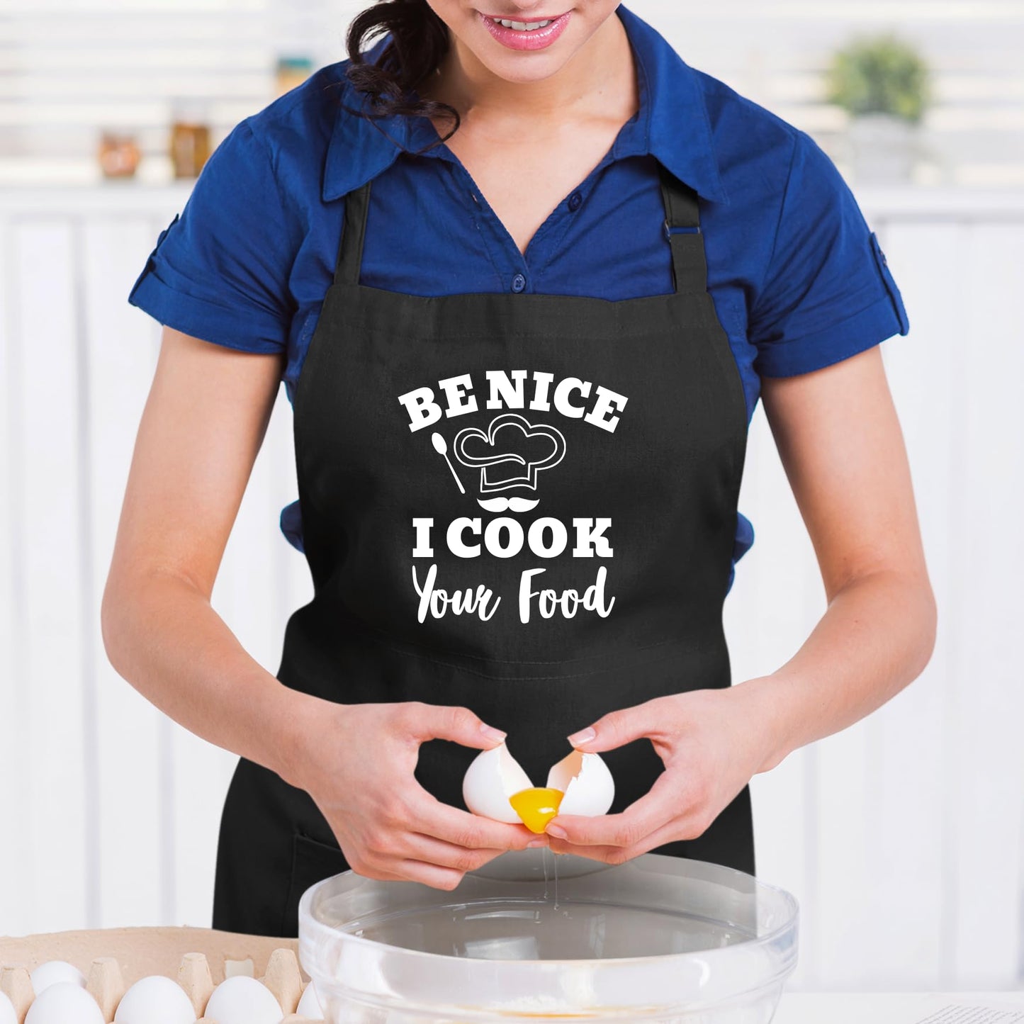 Be Nice I Cook Your Food Funny Aprons for men Printed Apron Gift for Her Chef Apron Kitchen Apron BBQ Apron Gift Baking Apron Father Day Gift