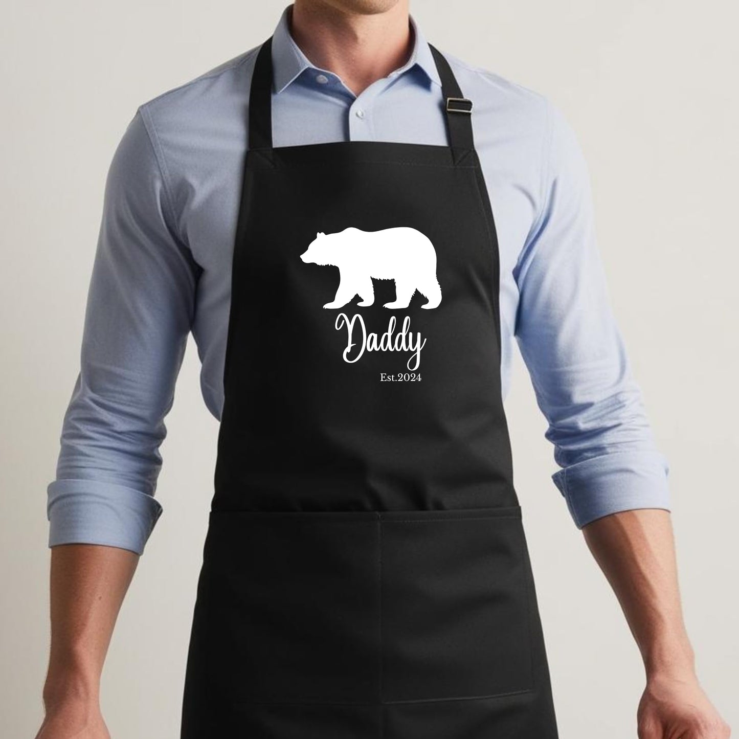Daddy Bear Funny Aprons for Mens Dad Aprons Gift for Him Chef Apron Bear Dad Apron Kitchen Apron BBQ Apron Grill Apron Father Day Gift Black Apron