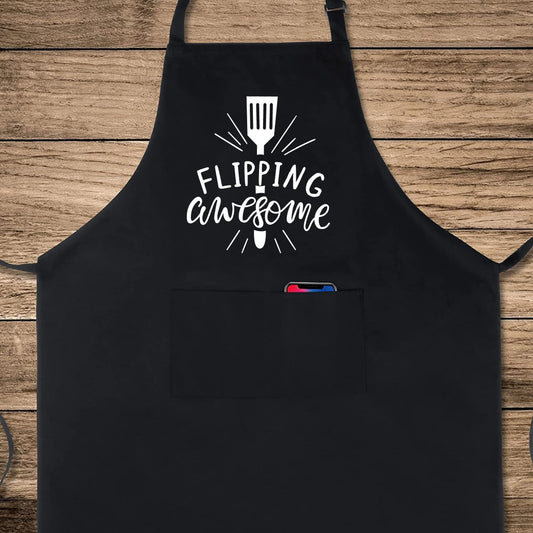 Flipping Awesome Funny Aprons for men Printed Apron Gift for Her Chef Apron Kitchen Apron BBQ Apron Gift Baking Apron Father Day Gift
