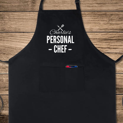 Personal Chef Custom Name Apron Personalized Apron for Chefs, Home Cooks, and Cooking Enthusiasts - Adjustable Durable and Stylish Kitchen Apron BBQ Chef Custom Apron