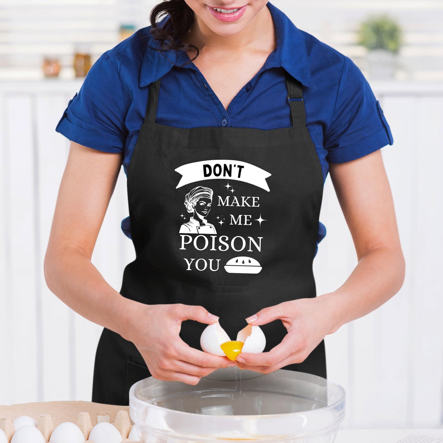 Don't Make Me Poison You Funny Aprons for Women Printed Apron Gift for Her Chef Apron Kitchen Apron BBQ Apron Gift Baking Apron Mother Day Gift