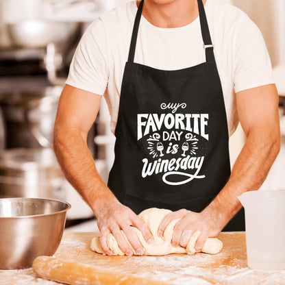 My Favorite Day Is Winesday Funny Aprons for men Printed Apron Gift for Her Chef Apron Kitchen Apron BBQ Apron Gift Baking Apron Father Day Gift