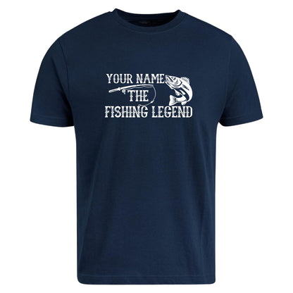 Be Buz Personalized Fishing Legend T-Shirt, Custom Name Fishing t Shirt Gift for Dad Husband Fisherman