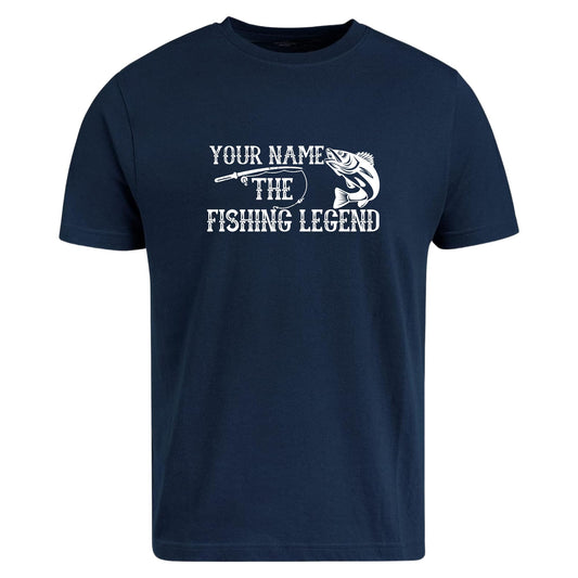 Be Buz Personalized Fishing Legend T-Shirt, Custom Name Fishing t Shirt Gift for Dad Husband Fisherman