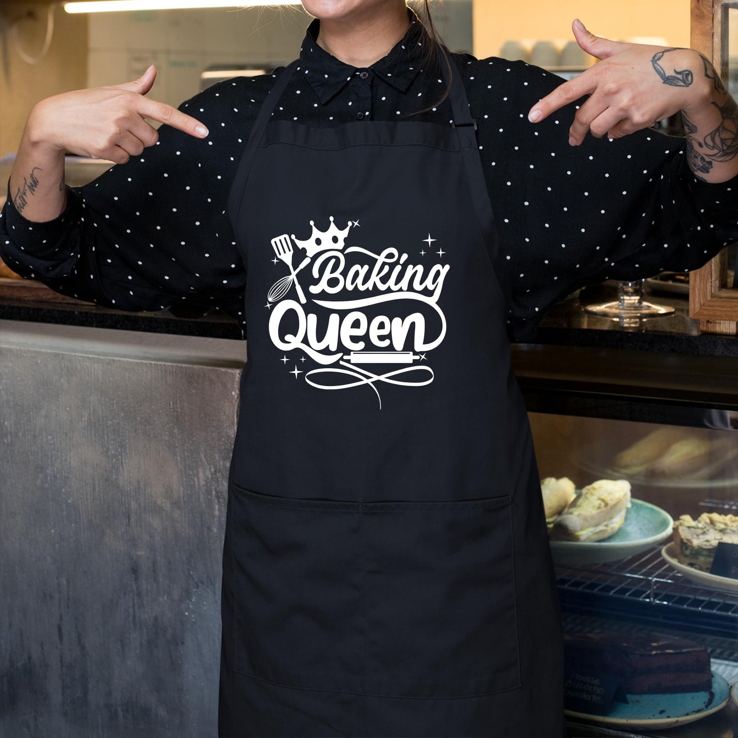 Baking Queen Aprons for Women Funny Printed Apron Gift for her Chef Apron Kitchen Apron BBQ Apron Gift Baking Apron Gift for MOM