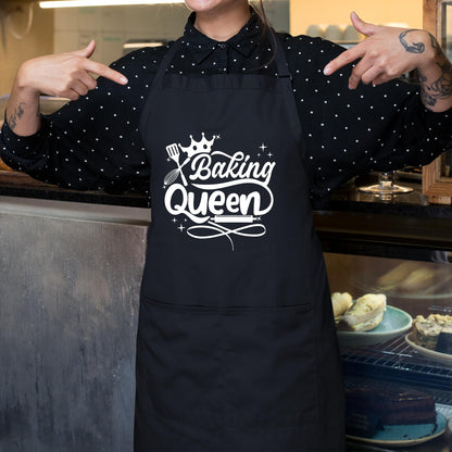 Baking Queen Aprons for Women Funny Printed Apron Gift for her Chef Apron Kitchen Apron BBQ Apron Gift Baking Apron Gift for MOM