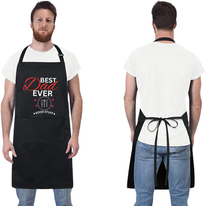 Best Dad Ever Good Stuff Funny Aprons for Mens Dad Aprons Gift for Him Chef Apron Kitchen Apron BBQ Apron Grill Apron Father Day Gift Black Apron