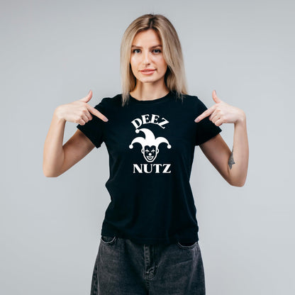 Deez Nutz Funny Printed Black Adults Unisex Men Women Summer Winter Cotton Crew Neck Casual T-Shirt