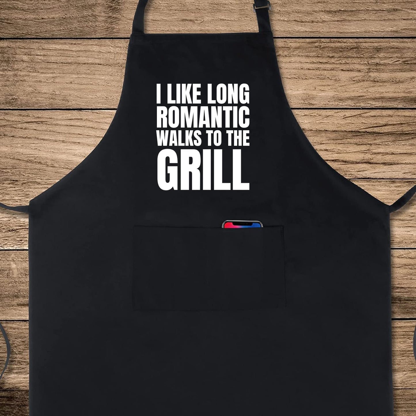 I Like Long Romantic Walks To The Grill Funny Aprons for men Printed Apron Gift for Her Chef Apron Kitchen Apron BBQ Apron Gift Baking Apron Father Day Gift