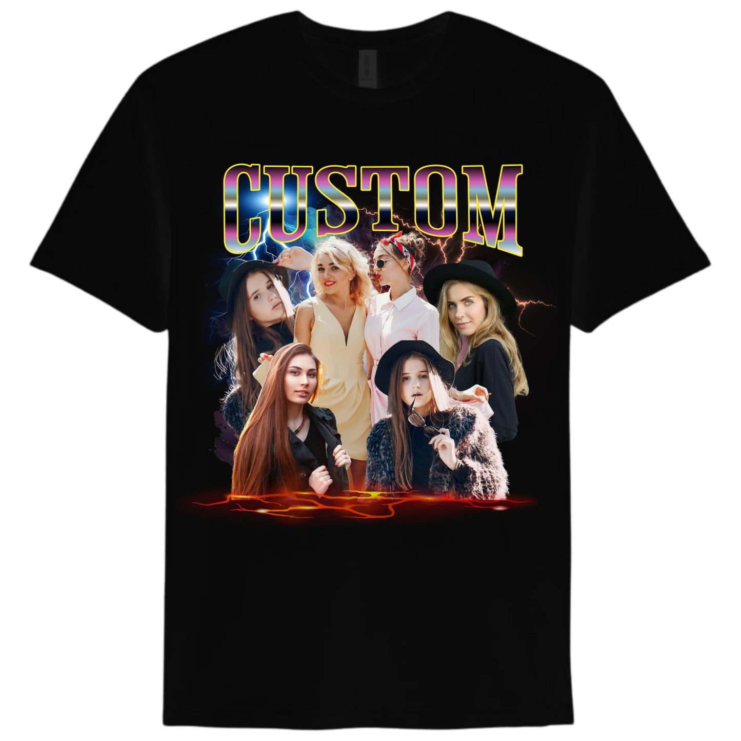 Personalized Bootleg Rap Tee, Sweatshirt, and Hoodie, Retro 90s Style Vintage Graphic tee – Custom Photo Shirt Women 100% Cotton Customised T Shirt, Gift for Music Lovers