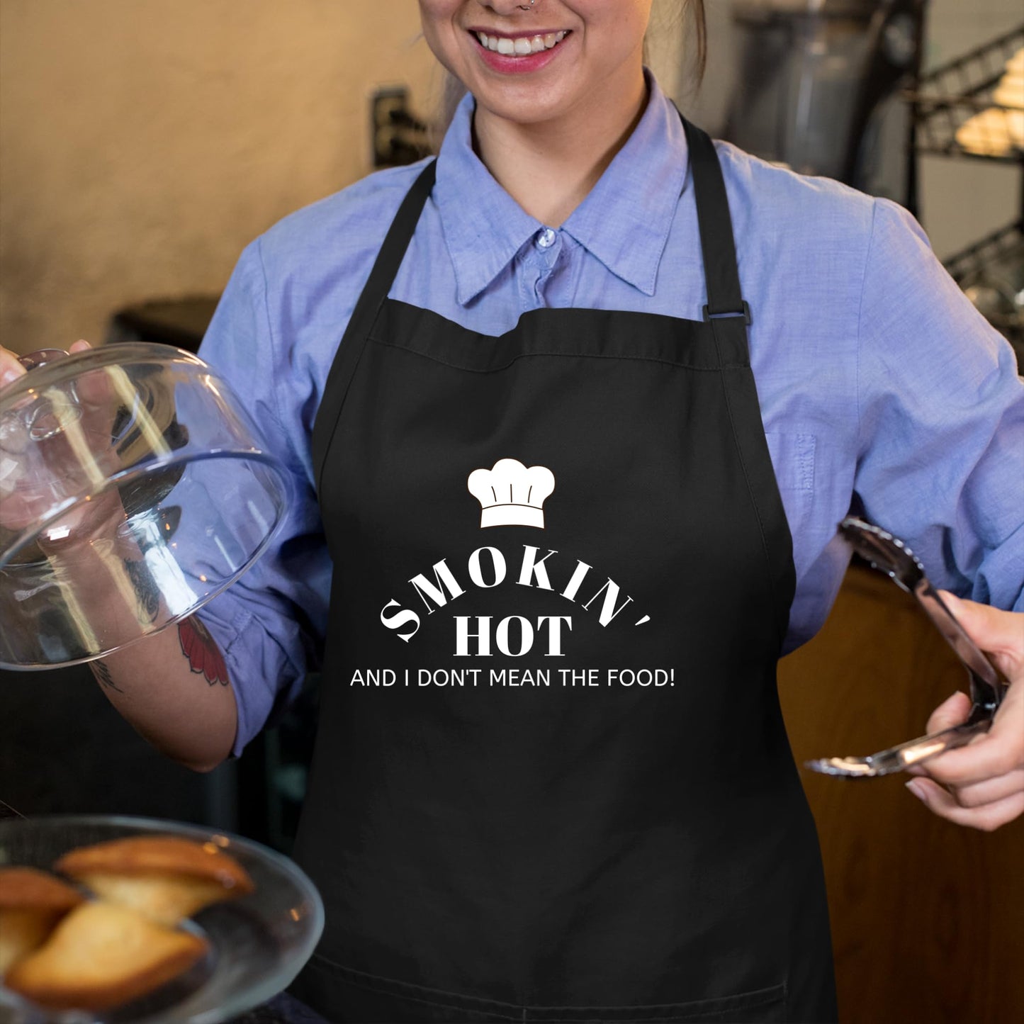 Be Buz Smokin Hot and I Dont Mean the Food Aprons for men Funny Printed Apron Gift for Her Chef Apron Kitchen Apron BBQ Apron Gift Baking Apron Father Day Gift