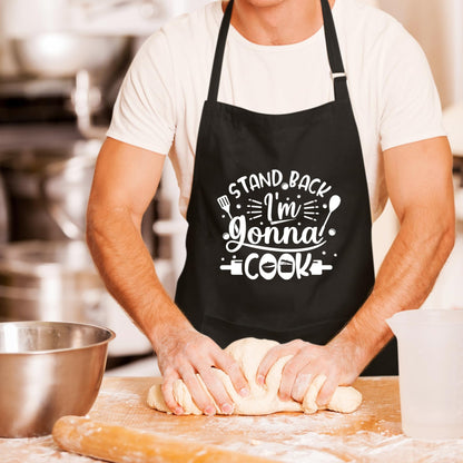 Stand Back I'm Gonna Cook Funny Aprons for men Printed Apron Gift for Her Chef Apron Kitchen Apron BBQ Apron Gift Baking Apron Father Day Gift