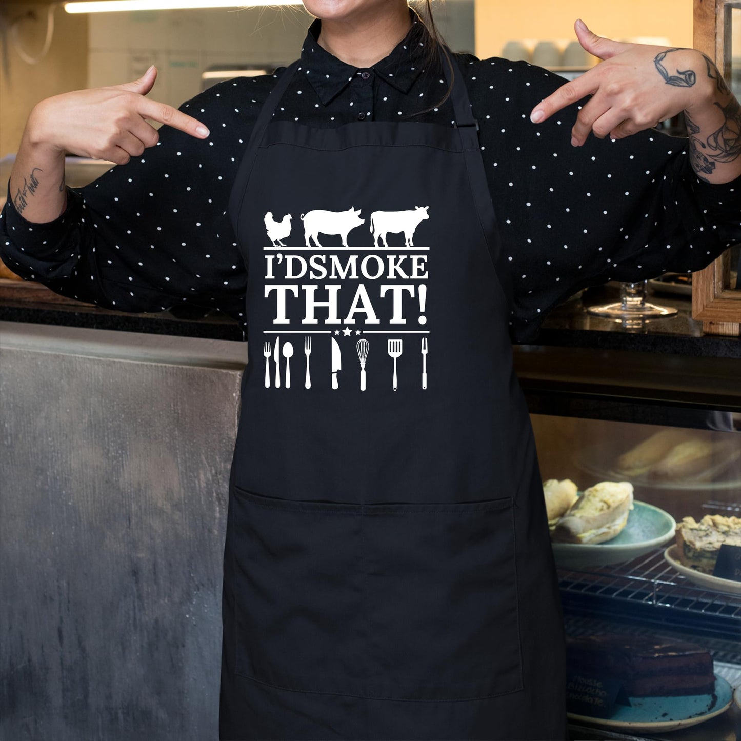 I'D Smoke That Funny Aprons for Women Printed Apron Gift for Her Chef Apron Kitchen Apron BBQ Apron Gift Baking Apron Father Day Gift