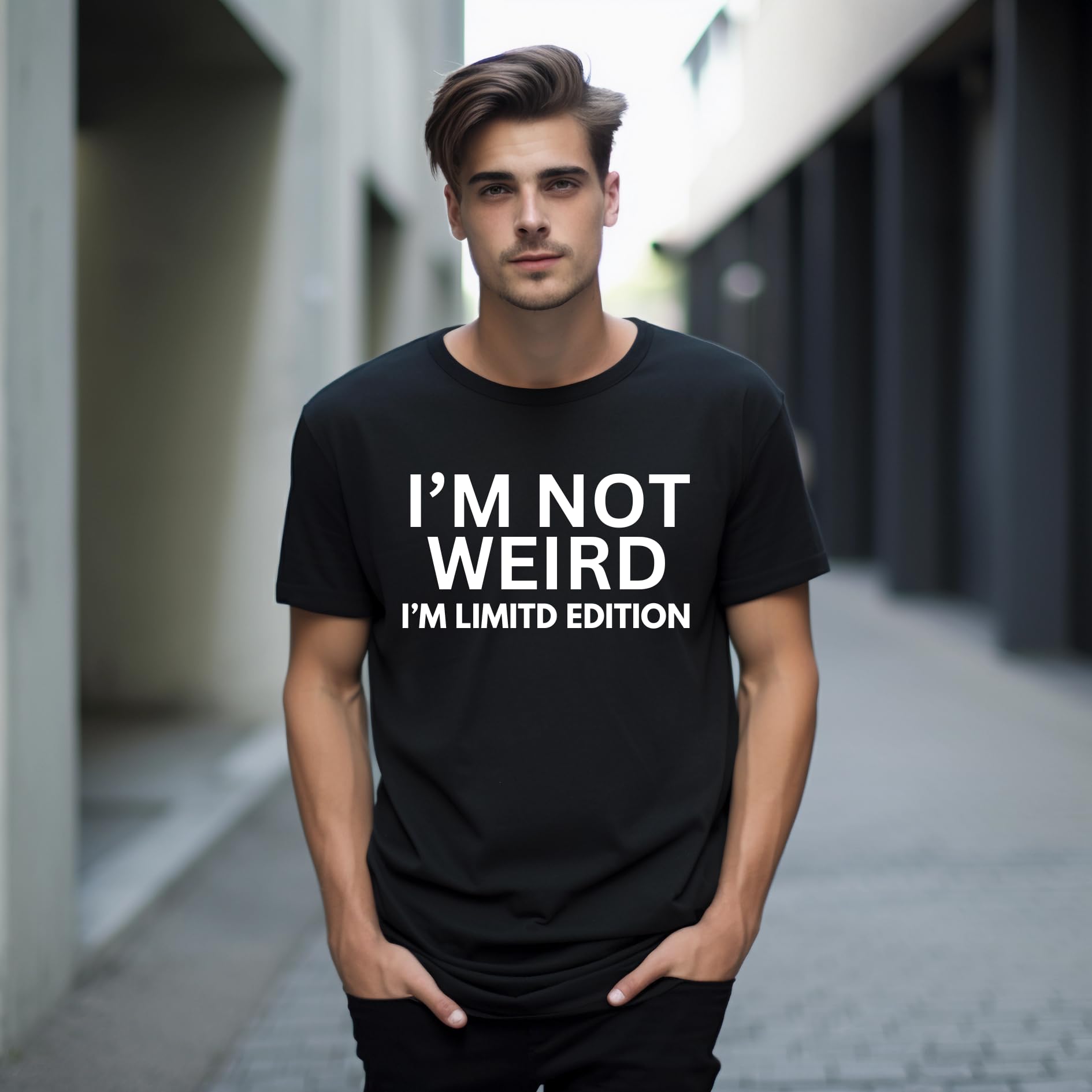 I'm Not Weird I'm Limited Edition Funny Printed Black Adults Unisex Men Women Summer Winter Cotton Crew Neck Casual T-Shirt - Top Tee