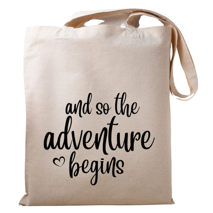 Be Buz Bridal Shower Gifts for Bride And So the Adventure Begins tote bag Reusable Casual Bag for Work Shopping Travel