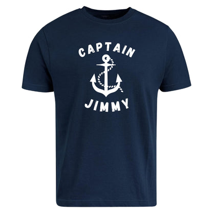 Be Buz Personalized Captain T-Shirt Custom Nautical Anchor Boat Captain Sailor Shirt Sailing Gifts for Boat Captains and Sailors Men Women - Top Tee