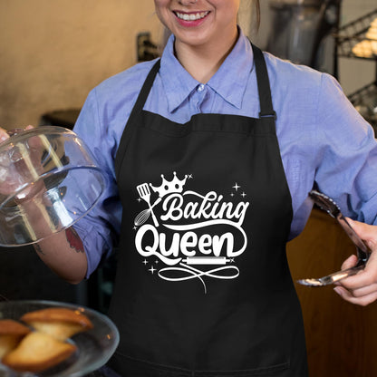 Baking Queen Aprons for Women Funny Printed Apron Gift for her Chef Apron Kitchen Apron BBQ Apron Gift Baking Apron Gift for MOM