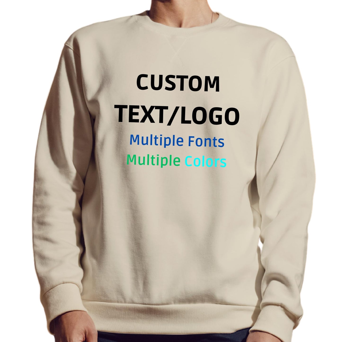 Be Buz Custom Sweatshirt with Your Text, Image, or Logo Personalized Unisex Crewneck Custom Gift for him her Pullover for Business Events, Matching Outfits - Top Tee