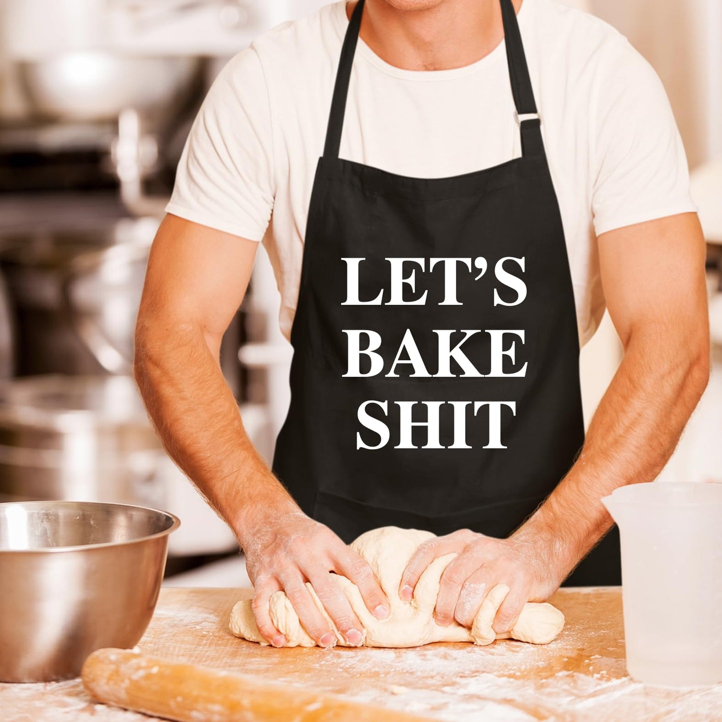 Let's Bake Sh!t Funny Aprons for men Printed Apron Gift for Her Chef Apron Kitchen Apron BBQ Apron Gift Baking Apron Father Day Gift