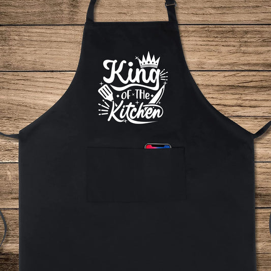 King Of The Kitchen Funny Aprons for men Printed Apron Gift for Her Chef Apron Kitchen Apron BBQ Apron Gift Baking Apron Father Day Gift