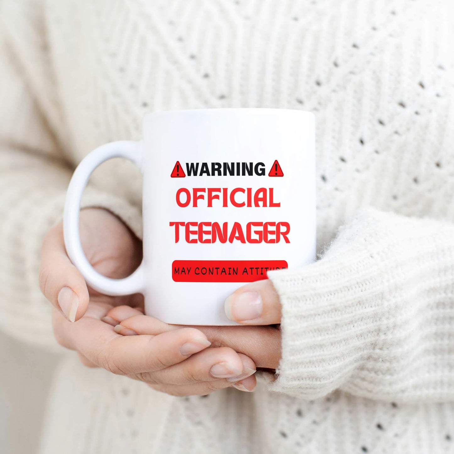 Warning Official Teenager Mug Funny Teen Attitude Gift Mug Birthday Gift for Teens, Boys or Girls Sarcastic Coffee Cup for Teenagers
