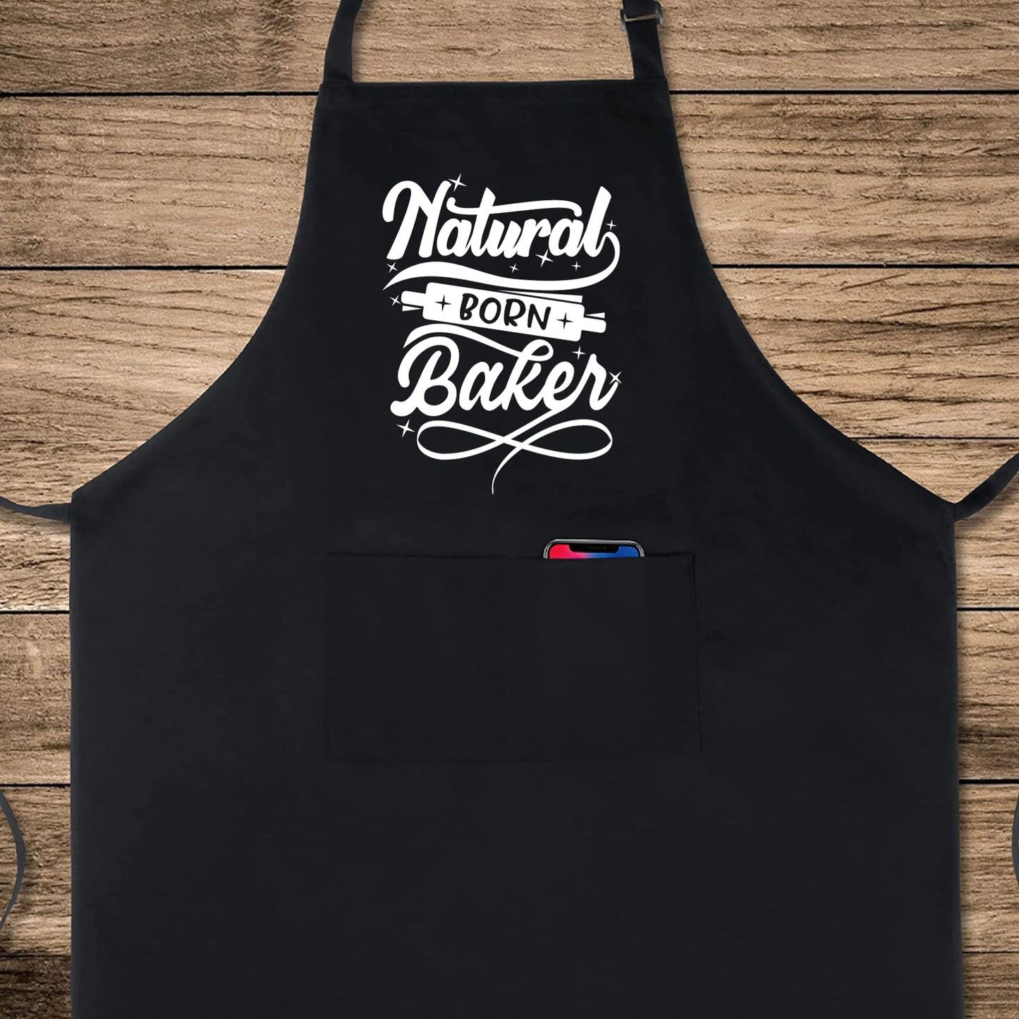 Natural Born Baker Funny Aprons for men Printed Apron Gift for Her Chef Apron Kitchen Apron BBQ Apron Gift Baking Apron Father Day Gift