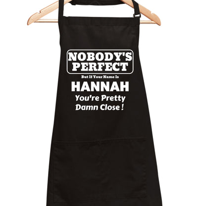 Nobody's Perfect Customised Printed Apron For Kitchen BBQ grill chef Aprons for Men Women Create Personalised Apron with Pockets Custom Apron gift for Him Her