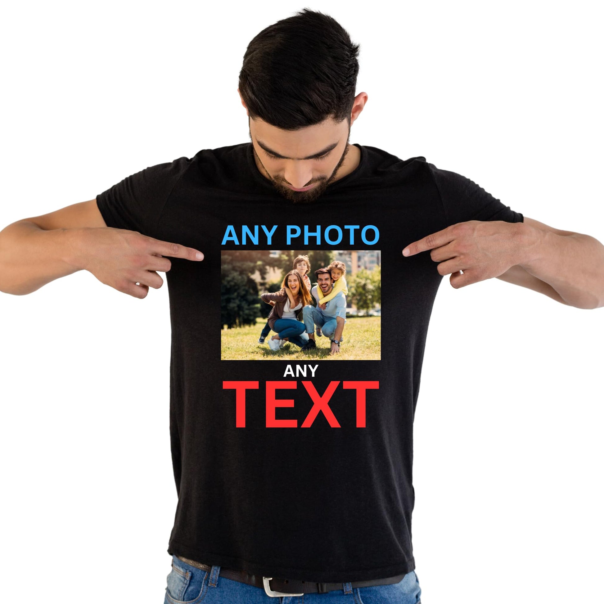 Be Buz Customise Any Text Any Photo Any Colour Adults Logo Printed Unisex Men Women Summer Winter Cotton Crew Neck Casual T-Shirt - Top Tee