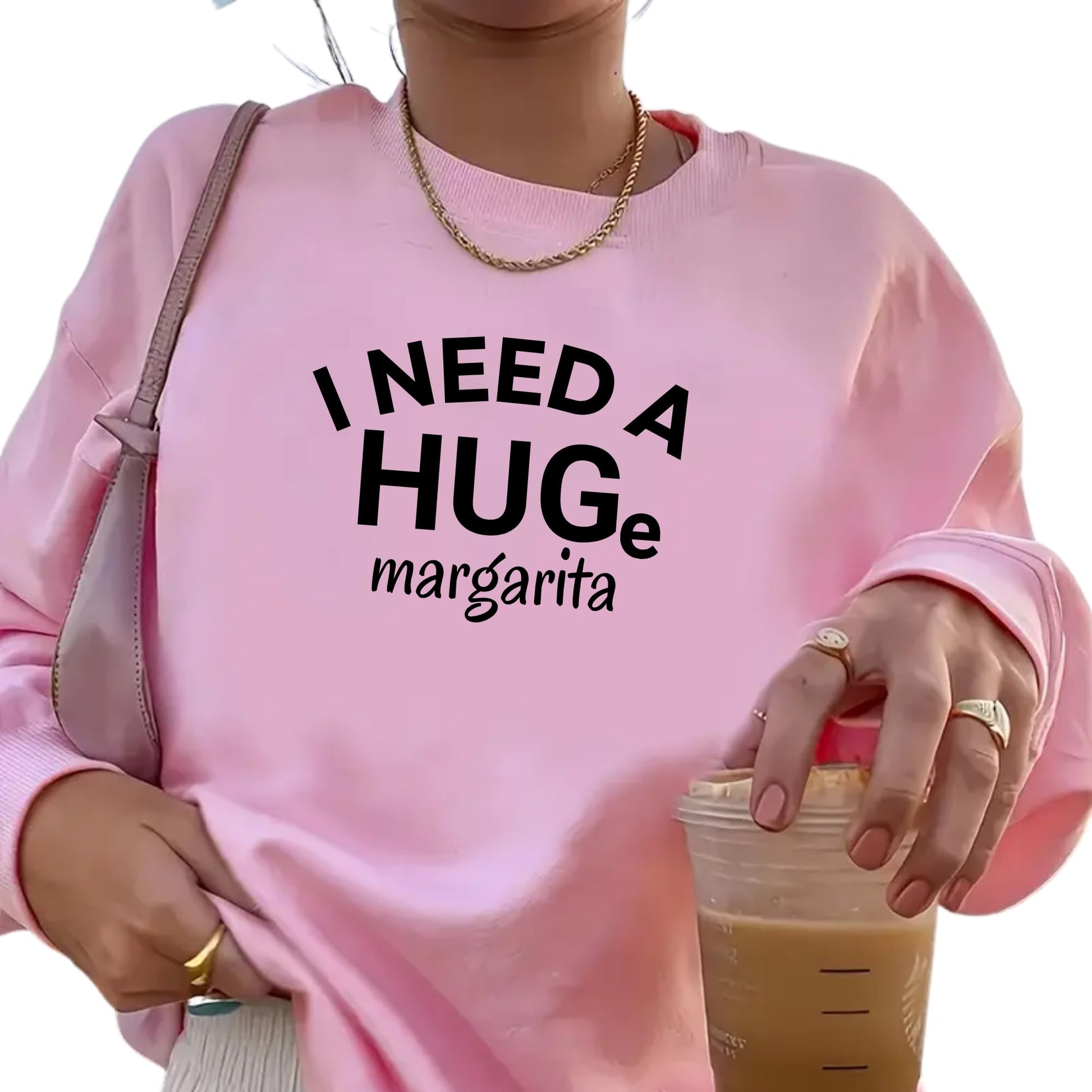 Be Buz I Need a Huge Margarita Sweatshirt Funny Tequila Lover Gift Women’s Oversized Pullover Cinco de Mayo Party Sweatshirt - Top Tee